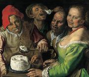 Vincenzo Campi I mangiatori di ricotta oil painting